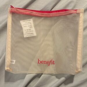 Benefit Transparent Cosmetic Bag with Red Accents
